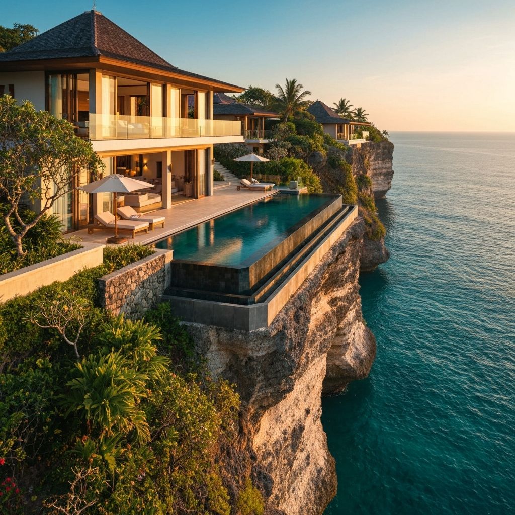 Luxury cliffside villa with infinity pool in Uluwatu overlooking Indian Ocean