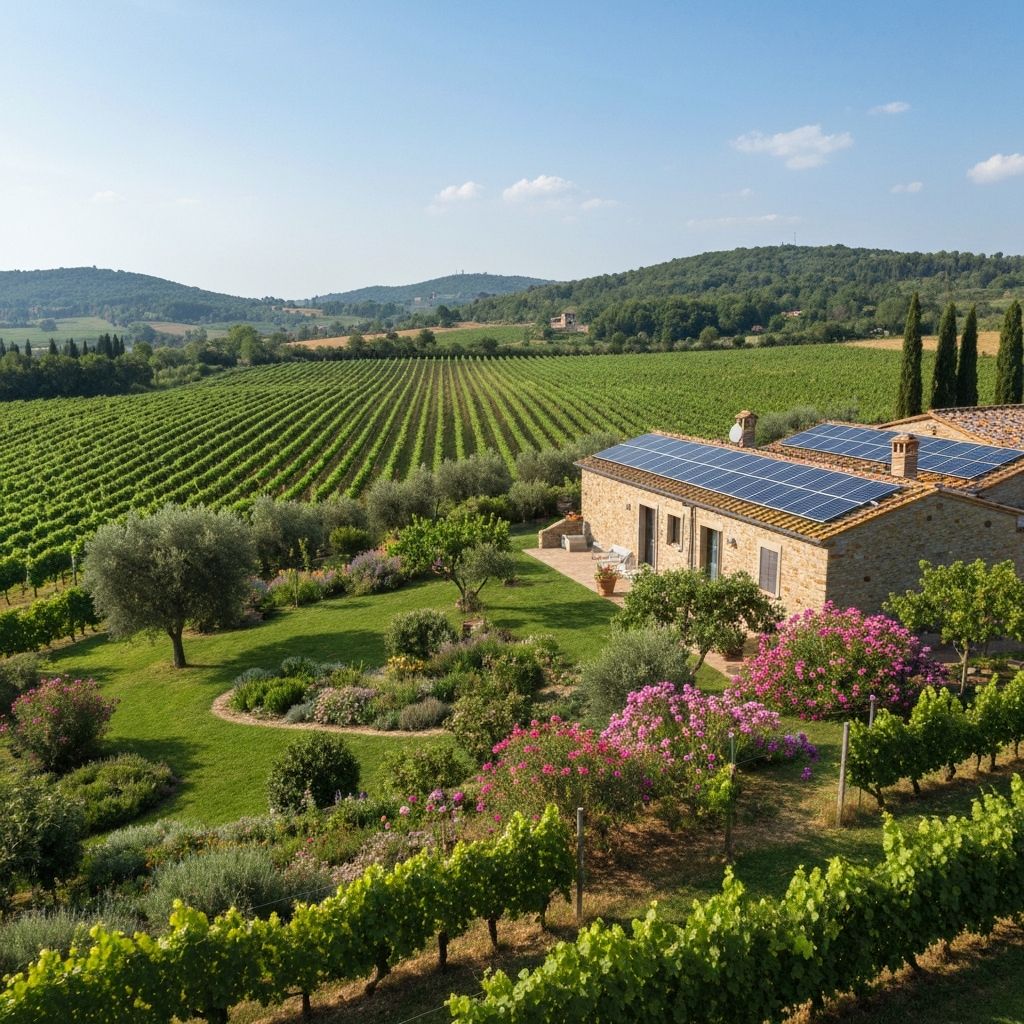 Sustainable luxury agriturismo in Tuscany with organic vineyards