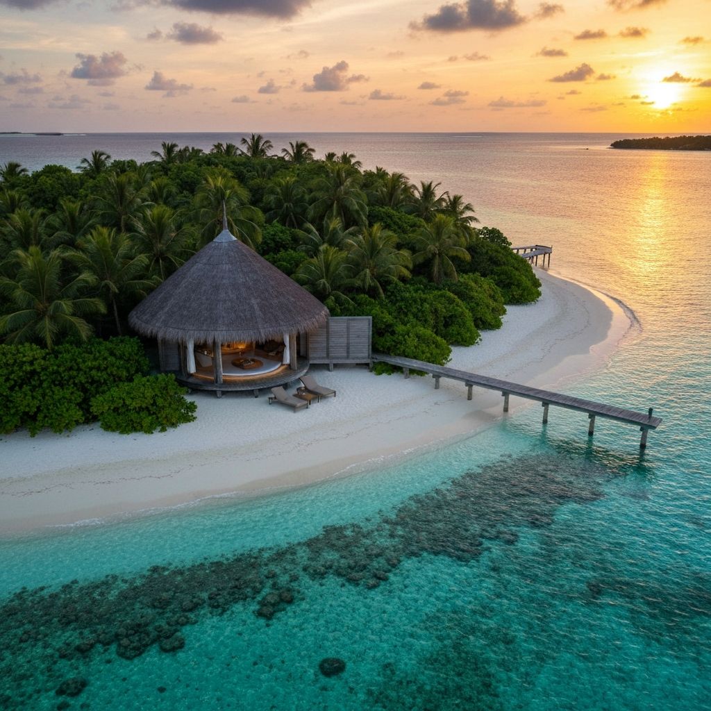 Soneva Fushi barefoot luxury villa in lush tropical island jungle, Baa Atoll Maldives